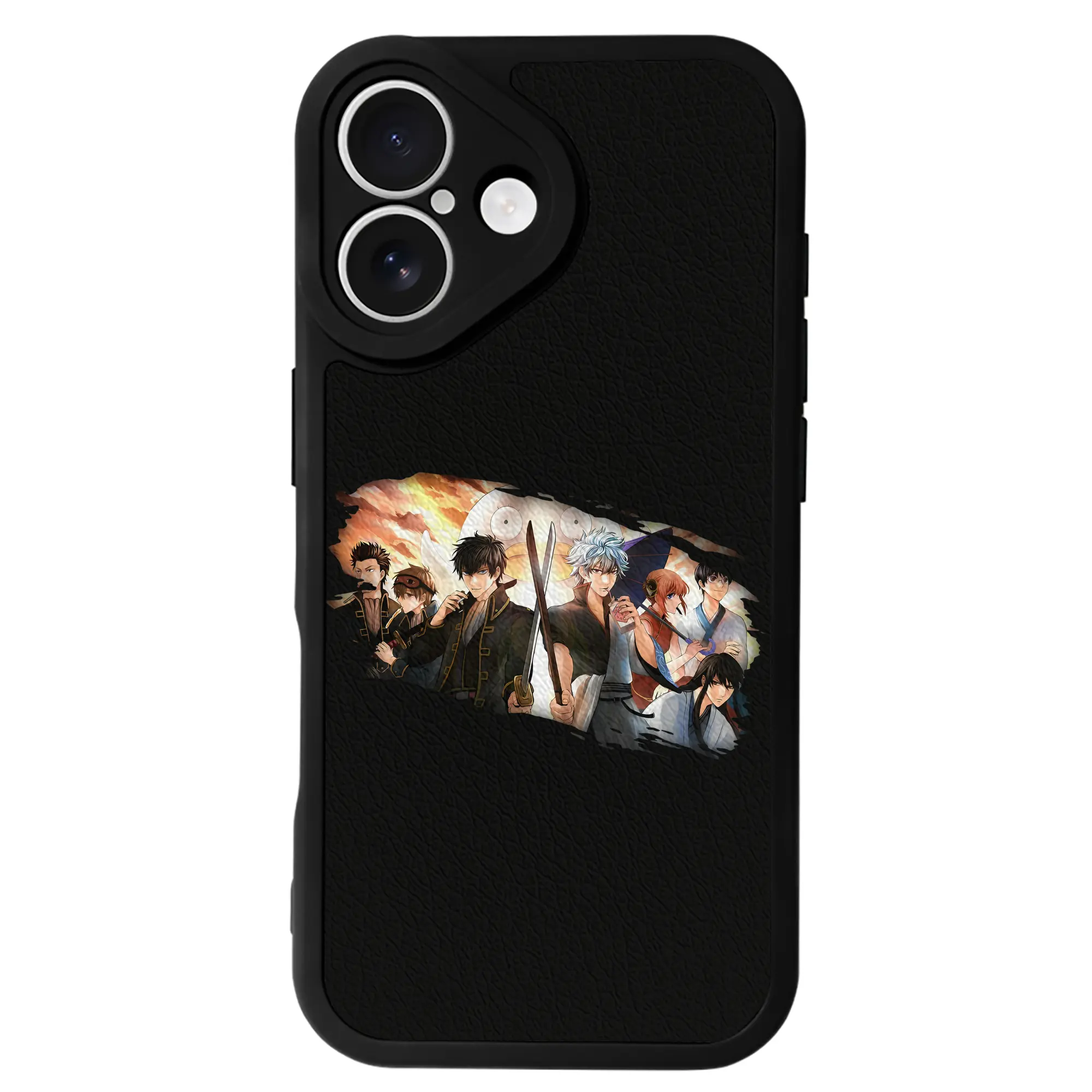 銀魂 グッズ 坂田 銀時 - IPhone 16シリーズ対応 ・ シリコンスマホケース ・ レザー調 ・ 高精度フィット ・ 耐衝撃 ・ ワイヤレス充電対応 ・ 精密カット